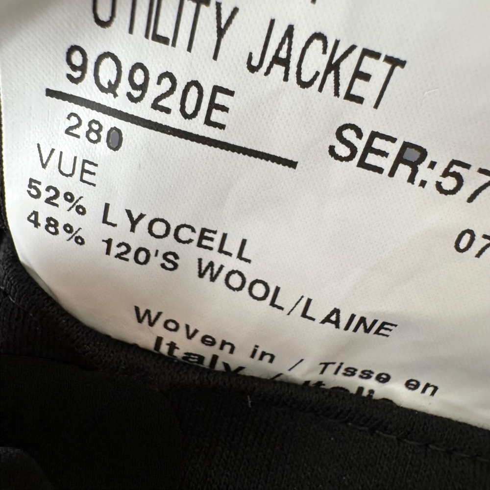 $695 - NWT - Samuelsohn Utility Jacket - Italian Reda 120's Wool - Black - 40 - Picture 10 of 16